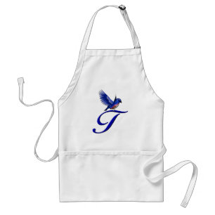 Monogram Initial T Bluebird Apron