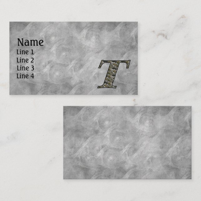Monogram Initial T Hydrangea Flowers Business Card (Front/Back)
