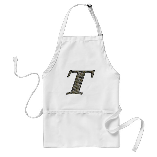 Monogram Initial T Hydrangea Flowers Standard Apron (Front)