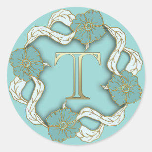 monogram initial T stickers