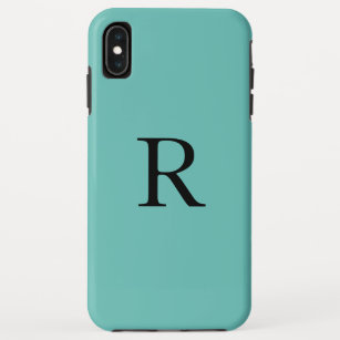 Monogram Initial Teal Blue Solid Colour Cool Case-Mate iPhone Case