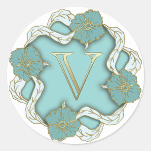 monogram initial V stickers