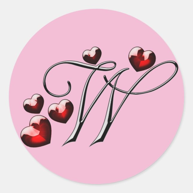 monogram initial W stickers (Front)