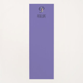 Monogram initial watercolor flower lavender yoga mat