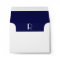 Monogram Initial White Envelope, Navy Liner RSVP