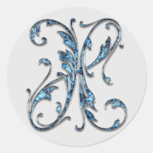 monogram initial X stickers