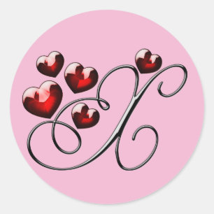 monogram initial X stickers