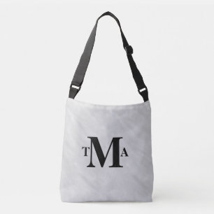 Monogram Initials Black Charcoal Crossbody Bag