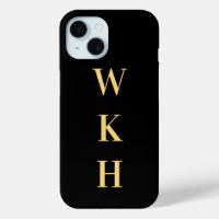 Monogram Initials Black Gold