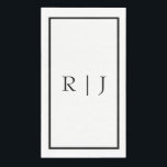 Monogram Initials Black White Simple Wedding Napkin<br><div class="desc">Designed with text template for monogrammed initials which you can customise!</div>