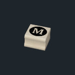 Monogram Initials Bold Custom Name Elegant Simple Rubber Stamp<br><div class="desc">Printed with monogram initial (which you can edit,  change and personalise) in bold font. Ink pad colour is selected as red,  you may change to another colour as you wish.</div>