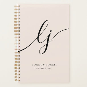 Monogram Initials Business Planner Script Name