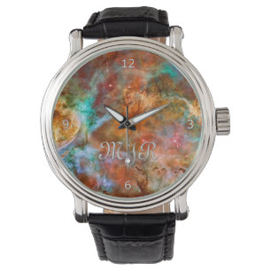 Monogram initials - Carina Nebula, Argo Navis Watch