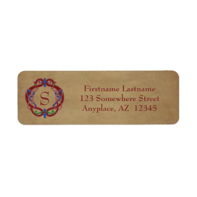 Monogram Initials Celtic Design Return Address (Front)