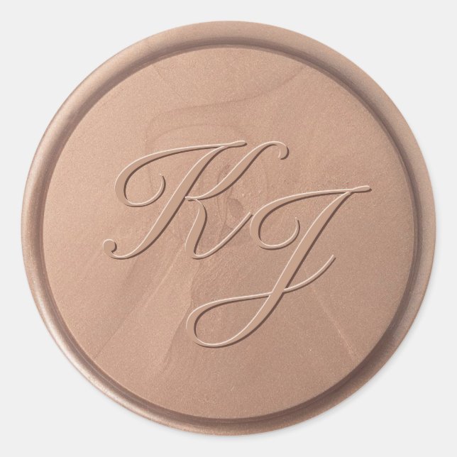 Monogram Initials Chocolate Brown Seal Sticker (Front)