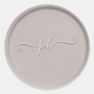 Monogram Initials Clay Wax Seal Sticker