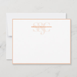 Monogram Initials Custom Couple Wedding Coral Card