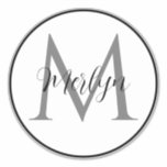 Monogram Initials Custom Name Black White Classy<br><div class="desc">Printed with monogram initial and name (which you can edit,  change and personalise) in unique black and white background. Design available in all sizes,  just choose the right size that you need.</div>