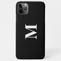 Monogram Initials Custom Name Black White Gift