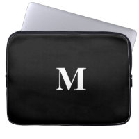 Monogram Initials Custom Name Black White Gift