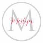 Monogram Initials Custom Name Grey Red White<br><div class="desc">Printed with monogram initial and name (which you can edit,  change and personalise) in grey,  red,  white background. Design available in all sizes,  just choose the right size that you need.</div>