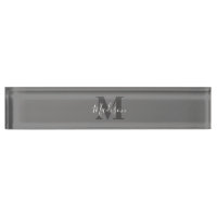 Monogram Initials Custom Name Grey White Gift