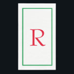 Monogram Initials Custom Name Red Green White Cool Napkin<br><div class="desc">Designed with text template for monogrammed initial which you can customise!</div>