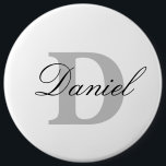Monogram Initials Custom Name Weddings Birthdays 6 Cm Round Badge<br><div class="desc">Designed with custom text templates for monogrammed initial & custom name,  this makes a wonderful gift for father's day,  birthday,  wedding party favours etc!</div>