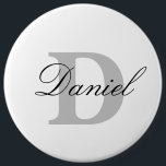 Monogram Initials Custom Name Weddings Birthdays 6 Cm Round Badge<br><div class="desc">Designed with custom text templates for monogrammed initial & custom name,  this makes a wonderful gift for father's day,  birthday,  wedding party favours etc!</div>