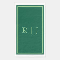 Monogram Initials Dark Green Sage Cool Wedding