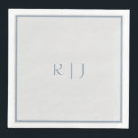 Monogram Initials Dusty Blue Grey Grey Wedding Napkin<br><div class="desc">Designed with text template for monogrammed initials which you can customise!</div>