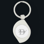 Monogram Initials Father's Day Gift Custom Name  Key Ring<br><div class="desc">Designed with custom text templates for monogrammed initial & custom name,  this makes a wonderful gift for father's day,  birthday,  wedding party favours etc!</div>