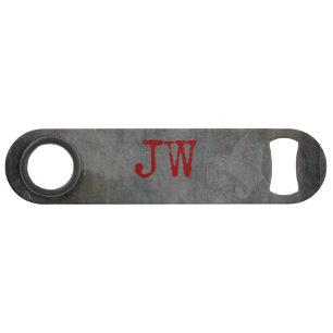 Monogram Initials Groomsman Bestman Urban Grey Red