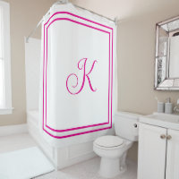 Monogram Initials Hot Pink White Custom Script