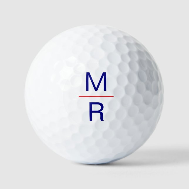Monogram Initials Modern Elegant Typography Simple Golf Balls (Front)