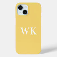 Monogram Initials Modern Minimal Yellow