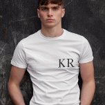 Monogram Initials | Modern Stylish Trendy T-Shirt<br><div class="desc">Simple,  stylish custom initial letter monogram men's t-shirt in modern minimalist typography in black. A perfect custom gift or fashion accessory with a personal touch!</div>