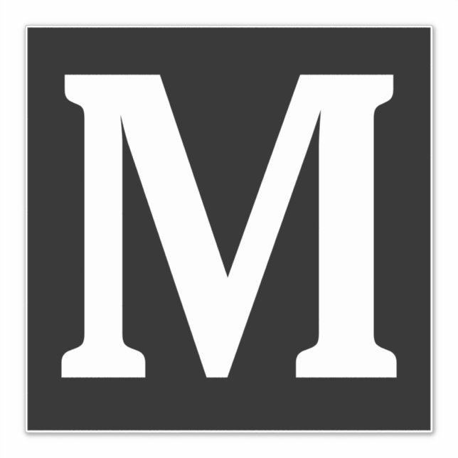 Monogram Initials Name Black White Minimalist (Front)