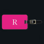 Monogram Initials Name Custom White Hot Pink Luggage Tag<br><div class="desc">Monogrammed initial and also personal details like name,  address,  phone number and email all of which you can edit. Designed with attractive solid hot pink colour background with white colour texts,  you can change both the colours if you wish.</div>
