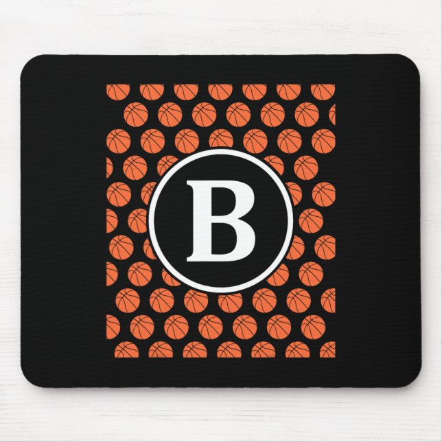 Monogram Initials Name Letter B Sketll Pattern Spo Mouse Pad (Front)