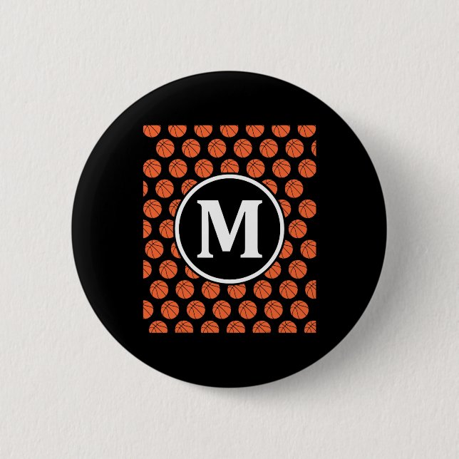 Monogram Initials Name Letter M Sketll Pattern Spo 6 Cm Round Badge (Front)