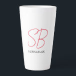 Monogram Initials Name Plain Modern Minimalist Latte Mug<br><div class="desc">Are you looking for a simple,  minimalist,  attractive design? This design that will grab people's attention right away,  but not too complicated,  is for you.</div>