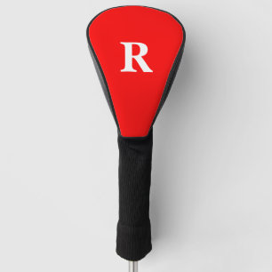 Monogram Initials Name Red White Bright Colourful  Golf Head Cover