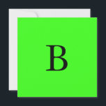 Monogram Initials Neon Green Bright Colourful Cool<br><div class="desc">Designed with monogram text template initial template which you can edit and customise in bright and colourful neon green colour background. You may change the background colour if you wish.</div>