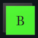 Monogram Initials Neon Green Bright Colourful Cool<br><div class="desc">Designed with monogram text template initial template which you can edit and customise in bright and colourful neon green colour background. You may change the background colour if you wish.</div>
