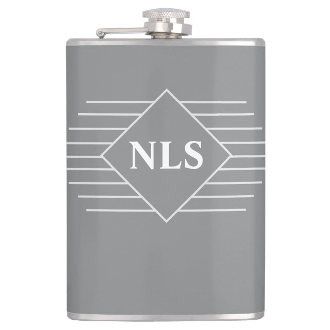 Monogram Initials on a Hip Hip Flask (Front)