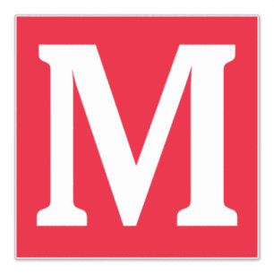 Monogram Initials Red White Bold Custom Name