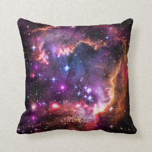 Monogram Initials Starry Aladdins Space Cave Cushion