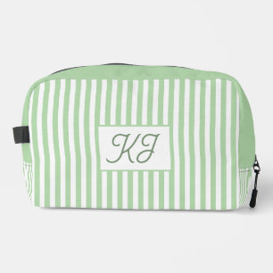 Monogram Initials Striped Custom Dopp Kit