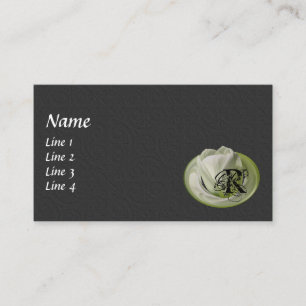 Monogram Initials Tulip Floral Design Business Car Card